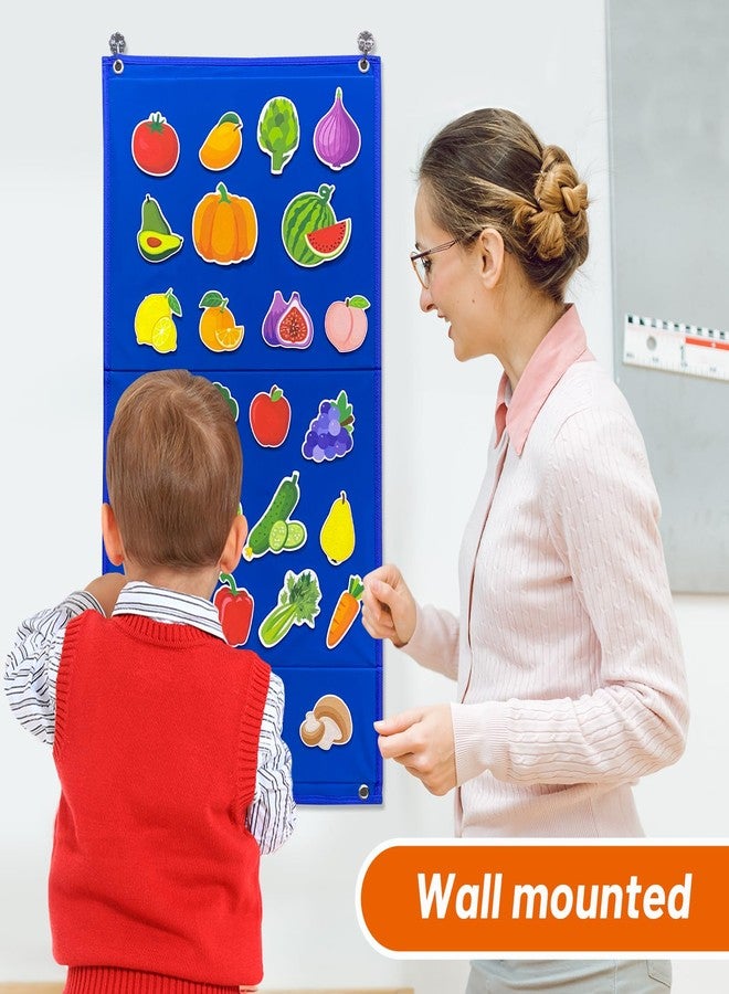 PENGFULL Felt Flannel Board 17 * 13 in,Felt Story Learning Board for Toddlers,Classroom,Preschool,Kiddie Corner, Foldable,Stand,for Walls,Gifts for Kids - Image 3